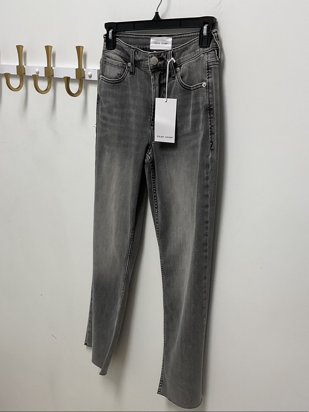 Dear John Gray Anika Straight-Leg Stretch Jeans